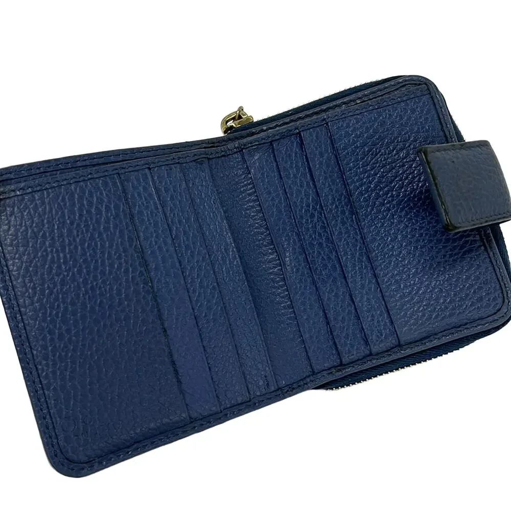 Gucci GG Bifold Wallet 346056 Beige Brown Blue Gray Jacquard Leather - Picture 3 of 7